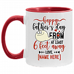 Personalized Happy Father's Day From At Least 6 Feet Away Accent Mug, White/Red, 11 oz. Accent Mug Personalized Happy Father's Day From At Least 6 Feet Away Accent Mug, White/Red, 11 oz. Accent Mug