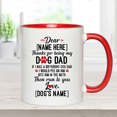 Alternative view of Personalized Thanks For Being My Dog Dad If I Had A Different Dog Dad Accent Mug - Ceramic Coffee Mug