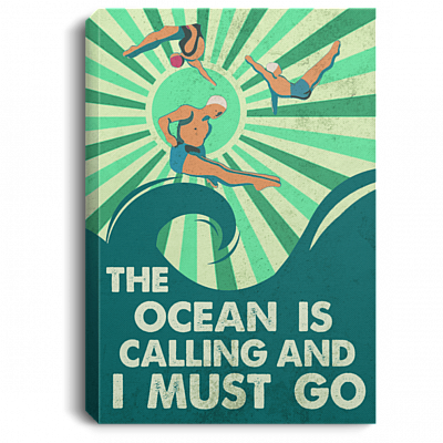 The Ocean Is Calling And I Must Go Wrapped Framed Canvas Unframed Poster - The Beach Calling Decor Wall Art, White, 0.75'' Framed Canvas
