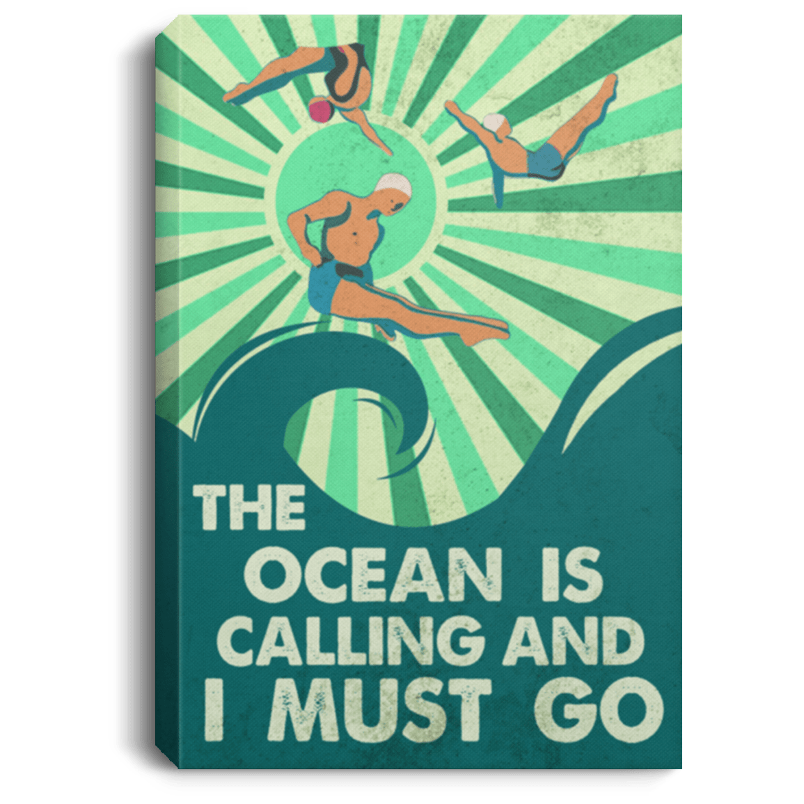 The Ocean Is Calling And I Must Go Wrapped Framed Canvas Unframed Poster - The Beach Calling Decor Wall Art, White, 0.75'' Framed Canvas