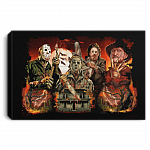 Horror Halloween Movies Characters Framed Canvas - Unframed Poster - Horror Movie Wall Art - Home Decor, Black, 0.75'' Framed Canvas