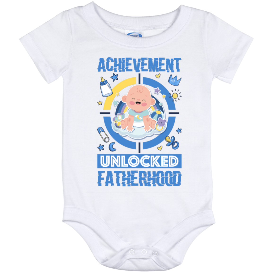 Achievement Unlocked Fatherhood Gift For New Dad Baby Onesie - Baby Infant Bodysuit, White, Baby Onesie - 12 Month Achievement Unlocked Fatherhood Gift For New Dad Baby Onesie - Baby Infant Bodysuit, White, Baby Onesie - 12 Month