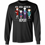 Eat Sleep Golden Girls Repeat Hoodie - Sweatshirt - Long Sleeve Shirt - TV Show Shirt, Black, Long Sleeve