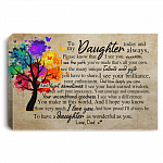 Dad To Daughter Today and Always Please Know That I See You and I Love You Framed Canvas Prints - Unframed Poster, White, 0.75'' Framed Canvas
