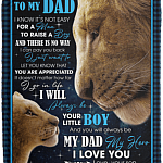 To My Dad I Know It's Not Easy for a Man to Raise a Boy and There Is No Way I Can Pay Back Fleece Blanket - Mink Sherpa Blanket, White, Cozy Plush Fleece Blanket - 50x60