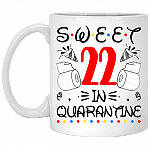 Sweet 22 In Quarantine Happy 22nd Birthday 2020 Gifts Ceramic Coffee Mug - Water Bottle - Color Changing Mug, White, 11 oz. White Mug