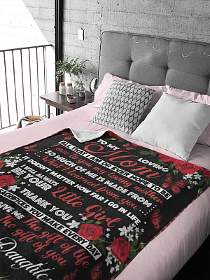 Alternative view of Daughter to My Loving Mom All That I Am or Ever Hope to Be - Butterfly Fleece Blanket - Premium Sherpa Blanket