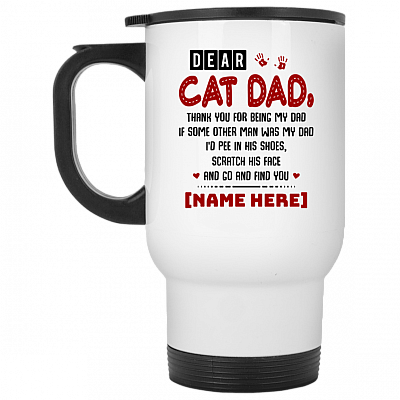 14 oz. White Travel Mug