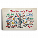 Butterfly My Mom My Angel Your Battle Is Now Over No More Pain Suffering Framed Canvas - Unframed Poster, White, 0.75'' Framed Canvas