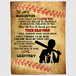 Personalized To My Son From Dad Baseball Blanket - To My Grandson Granddad Saying Baseball Customized Blanket Personalized To My Son From Dad Baseball Blanket - To My Grandson Granddad Saying Baseball Customized Blanket