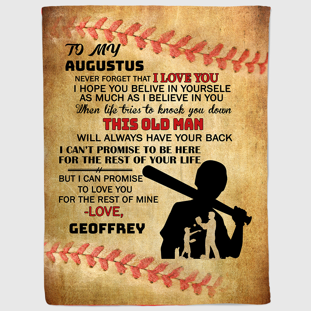 Personalized To My Son From Dad Baseball Blanket - To My Grandson Granddad Saying Baseball Customized Blanket Personalized To My Son From Dad Baseball Blanket - To My Grandson Granddad Saying Baseball Customized Blanket