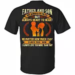 Father and Son Not Always Eye To Eye But Always Heart To Heart Print On Back T-Shirt, Black, Unisex T-Shirt
