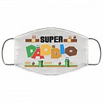 Super Daddio Funny Father's Day Cloth Face Mask, White, Cloth Face Mask