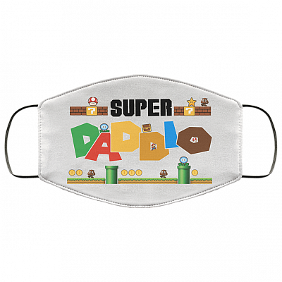 Super Daddio Funny Father's Day Cloth Face Mask, White, Cloth Face Mask