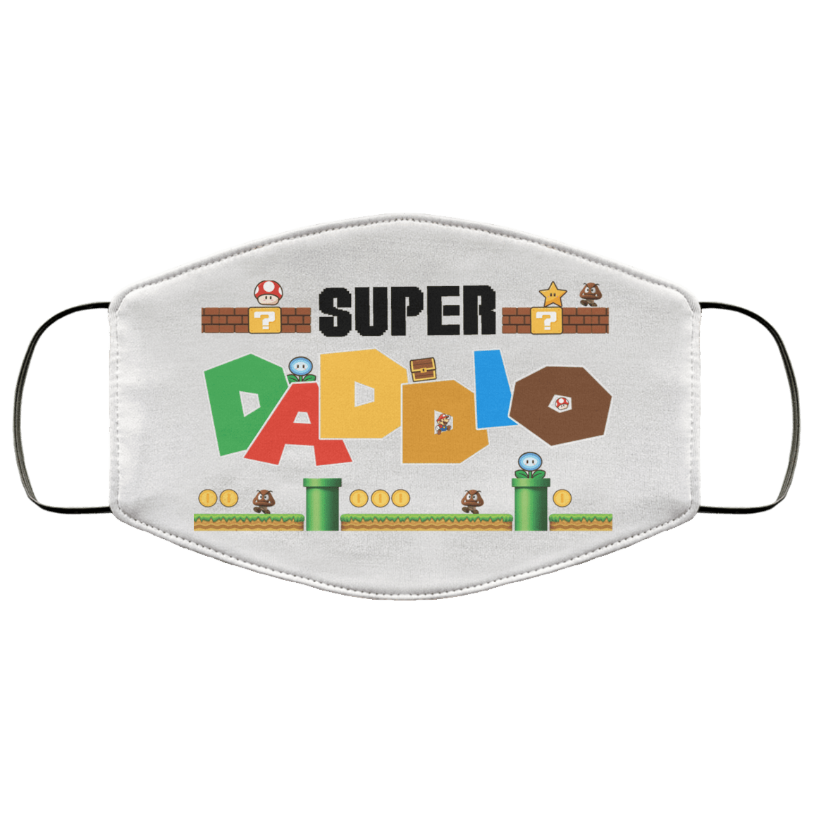 Super Daddio Funny Father's Day Cloth Face Mask, White, Cloth Face Mask