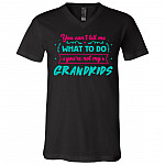 You Can't Tell Me What To Do You're Not My Grandkids T-Shirt, Black, V-Neck T-Shirt