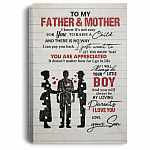 To My Mother And Father I Know It's Not East For You To Raise A Child From Son Framed Canvas - Unframed Poster, White, 0.75'' Framed Canvas