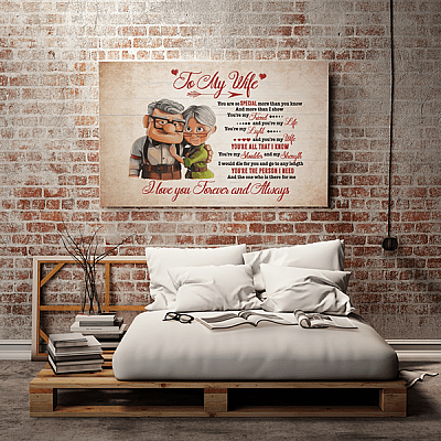 Alternative view of To My Wife I Love You Forever And Always Gallery Wrapped Framed Canvas Prints - Unframed Poster - Home Decor Wall Art