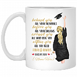 Personalized Behind You All Your Memories Before You All Your Dreams Coffee Mug - Water Bottle - Color Changing Mug, White, 11 oz. White Mug