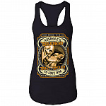 Skull Tough Enough to Be an Asshole Girlfriend Crazy Enought Love Him Tank Top Tee - Ladies Racerback Tank, Black, Ladies Racerback Tank