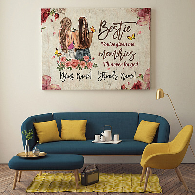 Alternative view of Personalized Bestie You've Given Me Memories I'll Never Forget Canvas Framed Canvas Prints - Unframed Poster