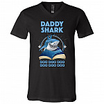 Daddy Shark Doo Doo Doo T-Shirt, Black, V-Neck T-Shirt