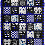 Back The Blue Thin Blue Line Police Officer Fleece Blanket - Premium Sherpa Blanket - Woven Blanket, White, Cozy Plush Fleece Blanket - 50x60