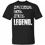 Husband Dad Hero Legend Retro Vintage T-shirt - Father's Day Gift, Black, Unisex T-Shirt