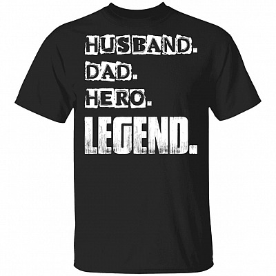 Husband Dad Hero Legend Retro Vintage T-shirt - Father's Day Gift, Black, Unisex T-Shirt