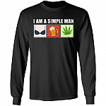 I'm a Simple Man Boobs Tits Beer Cannabis Weed 420 Dark Hoodie - Long Sleeve - Sweatshirt, Black, Long Sleeve