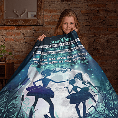 Alternative view of To My Mom Since The Day I Was Small Fleece Blanket - Premium Sherpa Blanket - Woven Blanket