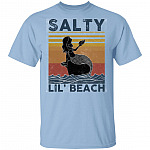 Salty Lil Beach Mermaid Retro Vintage T-Shirt, Light Blue, Unisex T-Shirt