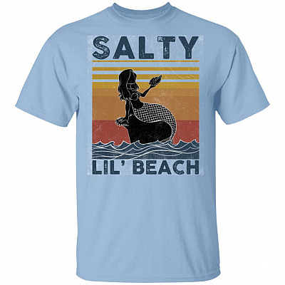 Salty Lil Beach Mermaid Retro Vintage T-Shirt, Light Blue, Unisex T-Shirt