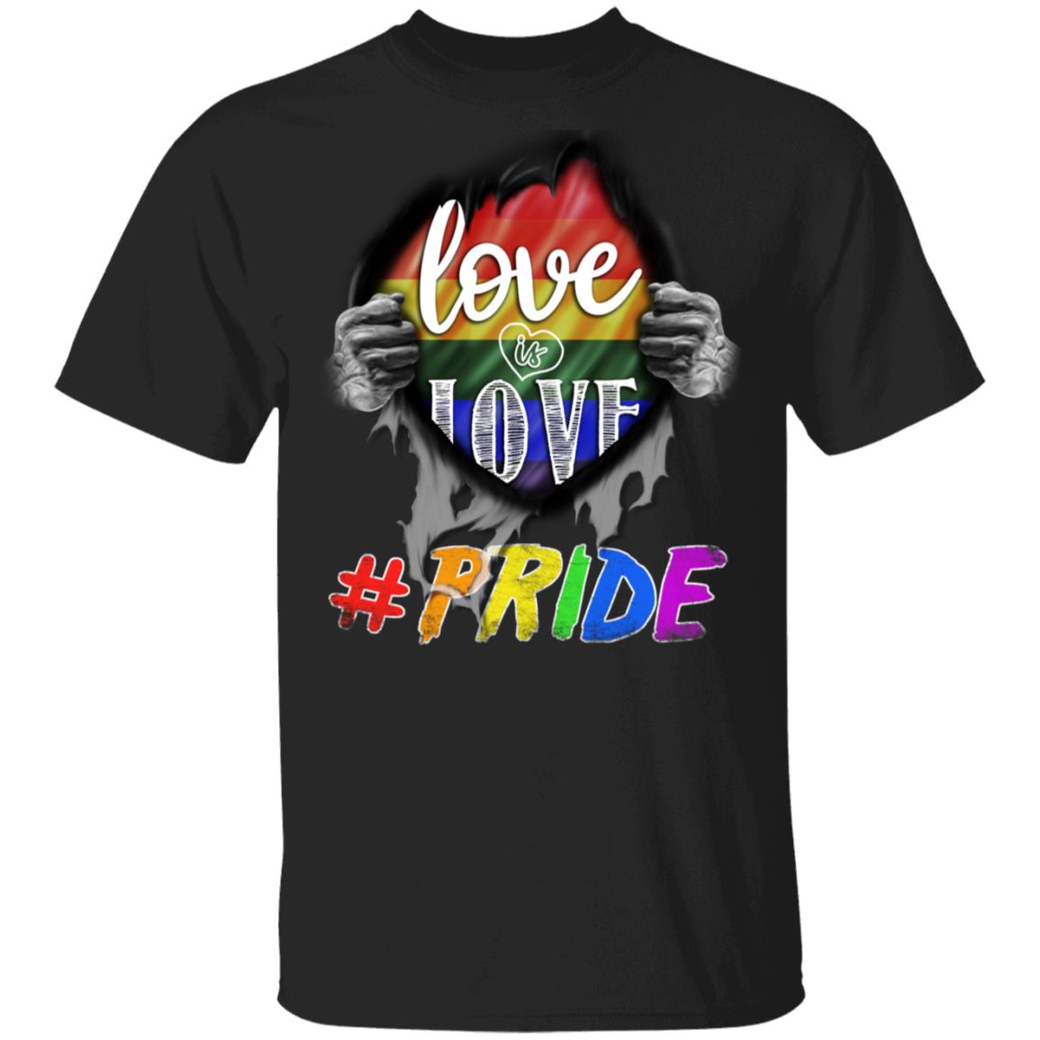 Love Is Love Pride T-Shirt - LGBT Shirt, Black, Unisex T-Shirt