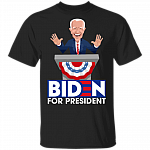 Biden For President T-shirt - Joe Biden Caricature Shirt, Black, Unisex T-Shirt