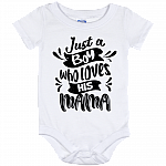 Just a Boy Who Loves His Mama Baby Onesie - Baby Infant Bodysuit, White, Baby Onesie - 12 Month
