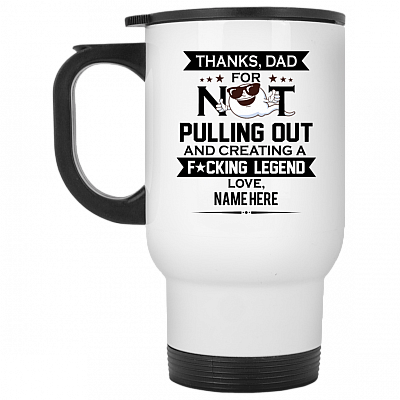 14 oz. White Travel Mug
