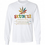 Skuncle Definition Like a Regular Uncle but More Chill-Smells Like Weed Vintage Hoodie-Sweatshirt-Long Sleeve Shirt, White, Long Sleeve