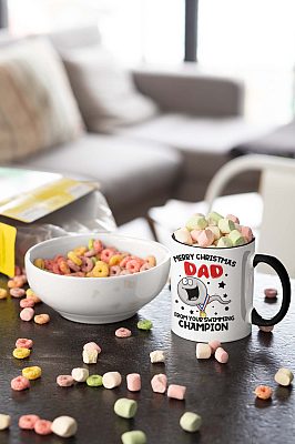 Alternative view of Merry Christmas Dad From Your Swimming Champion Ceramic Accent Mug - Coffee Mug