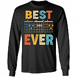 Best Dad Ever Guitar Notes Hoodie Sweatshirt - Best Guitar Dad Chords Father's Day Guitarist Player T-Shirt, Black, Long Sleeve