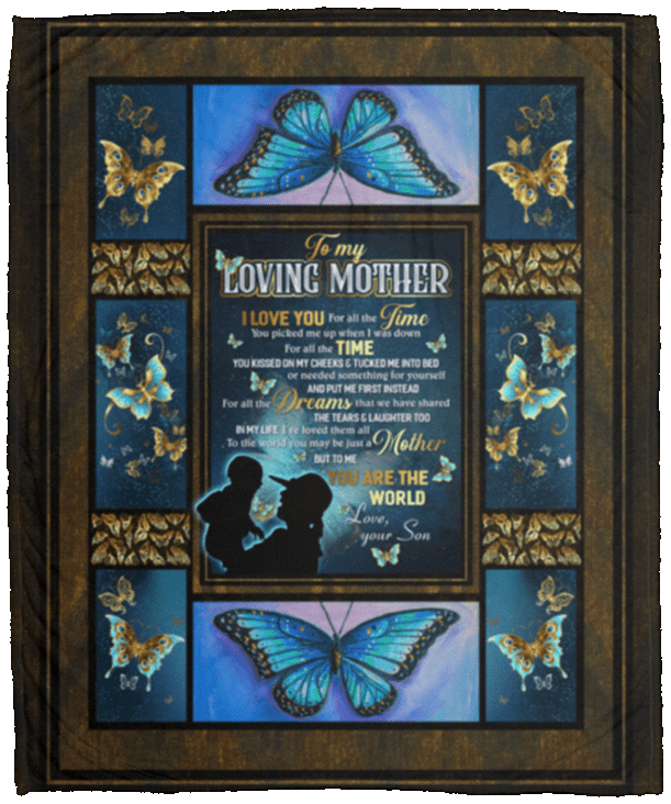 From Son To My Loving Mother I Love You For All The Time Fleece Blanket - Premium Sherpa Blanket, White, Cozy Plush Fleece Blanket - 50x60 From Son To My Loving Mother I Love You For All The Time Fleece Blanket - Premium Sherpa Blanket, White, Cozy Plush Fleece Blanket - 50x60