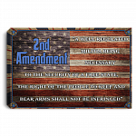 2nd Amendment Vintage American Flag Gallery Wrapped Framed Canvas Prints - Unframed Poster, White, 0.75'' Framed Canvas