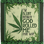 I'm Blunt Because God Rolled Me That Way Weed Cannabis 420 Fleece Blanket - Premium Sherpa Blanket - Woven Blanket, White, Cozy Plush Fleece Blanket - 50x60