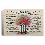 From Daughter to My Mom I Know It's Not Easy for a Woman to Raise a Child Framed Canvas - Unframed Poster, White, 0.75'' Framed Canvas