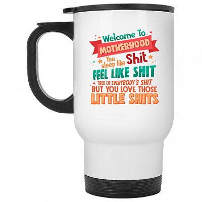 14 oz. White Travel Mug