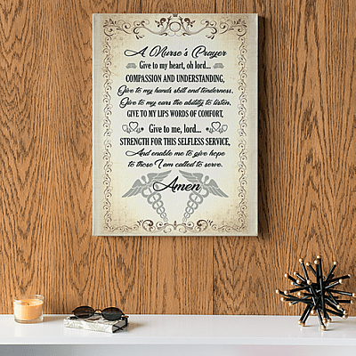 Alternative view of A Nurse's Prayer Gift For Nurse Gallery Wrapped Framed Canvas Prints - Unframed Poster - Home Decor Wall Art