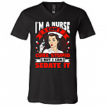 I'm A Nurse I Can't Cure Stupid But I Can Sedate It T-Shirt - V-Neck - Funny Nurse Gifts, Black, V-Neck T-Shirt