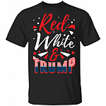 Red White and Trump 4th of July T-Shirt - 4th of July Outfit, Black, Unisex T-Shirt