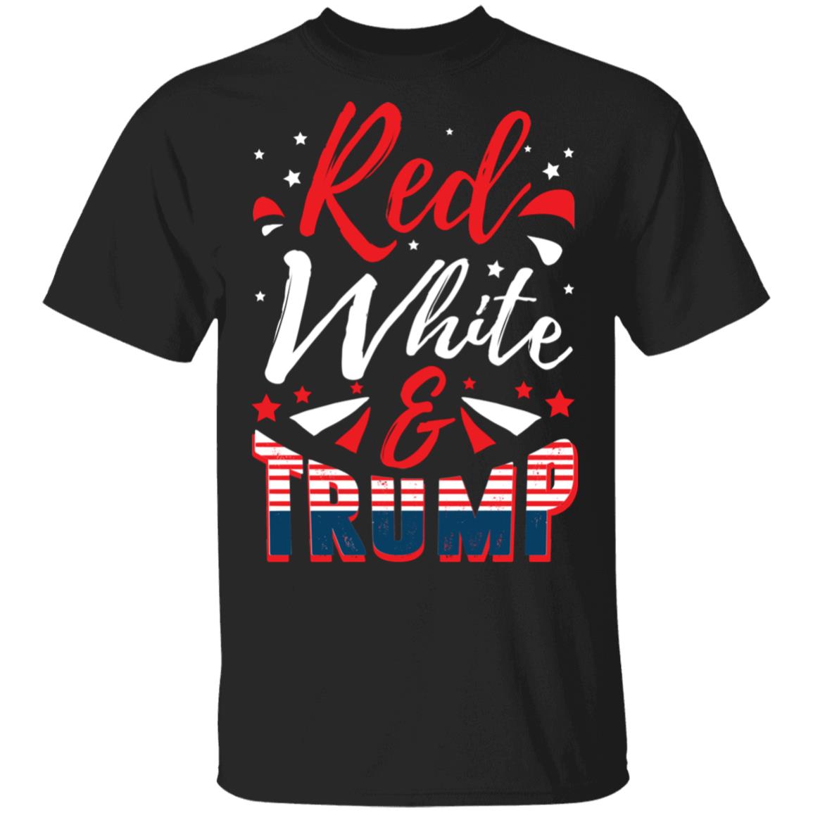 Red White and Trump 4th of July T-Shirt - 4th of July Outfit, Black, Unisex T-Shirt