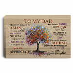 To My Dad From Daughter Canvas Poster, White, 0.75'' Framed Canvas